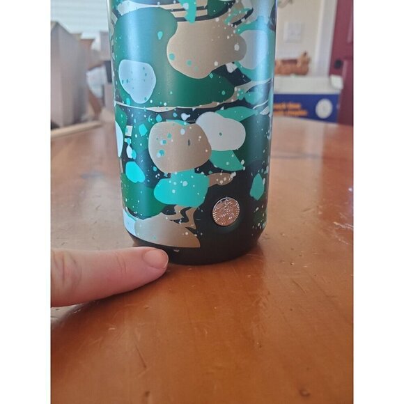 Starbucks Christmas MARBLE FOREST Insulated Tumbler Cup 16 oz Stainless *Rare * - Picture 5 of 11